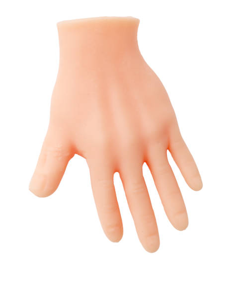 istock A hand made of plastic is shown in a white background 2201627748