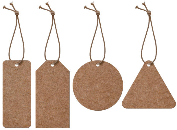 istock blank craft paper clothing label or price tag on string isolated set 2201638382