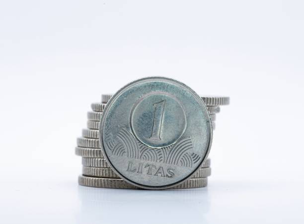 istock Lithuanian 1 Litas coins close-up 2201645025