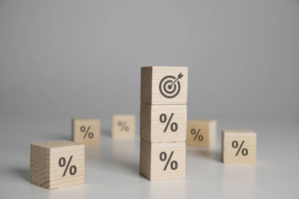 istock Finance target growth savings investment interest rate percentage 2201645561