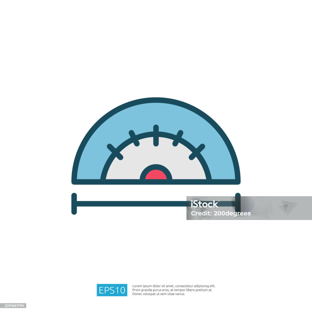 Proctractor Shape This Image Depicts A Simple Stylized Protractor Commonly Used In ...