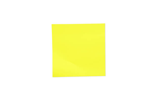 A Bright Yellow Sticky Note Placed on Clean White Background, Perfect for Jotting Down Reminders or Messages. Its Vibrant Color Stands Out, Inviting Creativity and Organization.