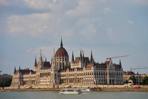 istock Hungarian Parliament Building in Budapest at sunset 2201665069