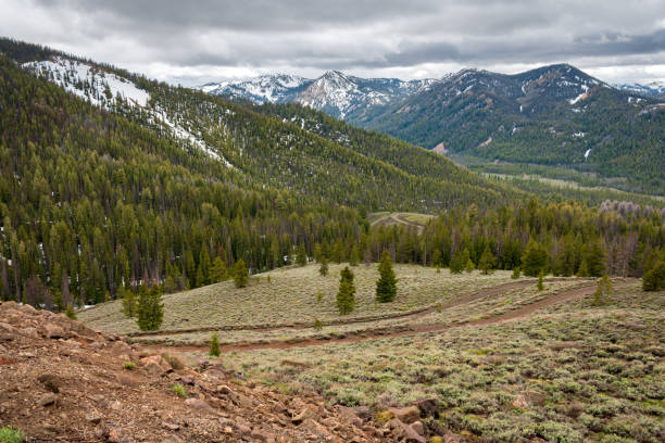 Snow Capped Mountains at The Sawtooth Mountains, Mountain range in Idaho