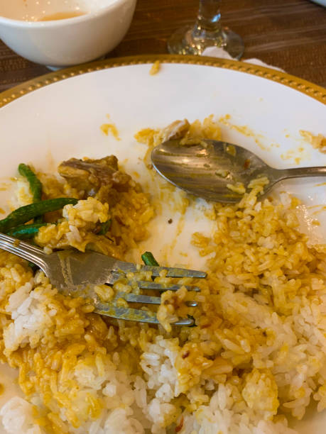 istock unfinished rice food on a white plate 2201667609