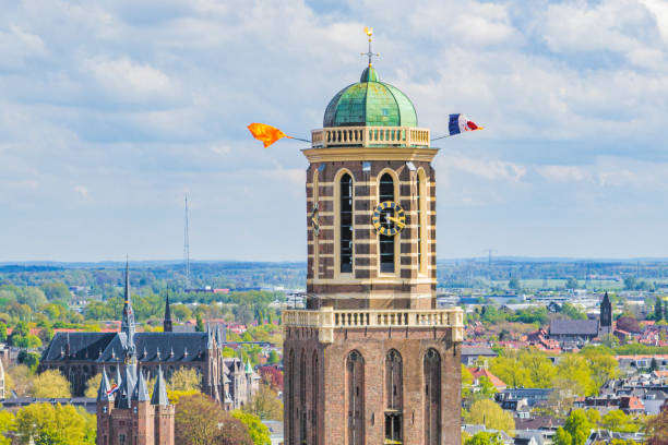 istock Zwolle Peperbus tower aerial view during Koningsdag 2201675407