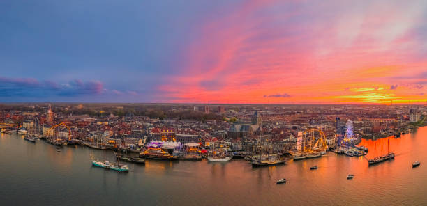 istock Sail Kampen aerial panoramic view during sunset 2201675760