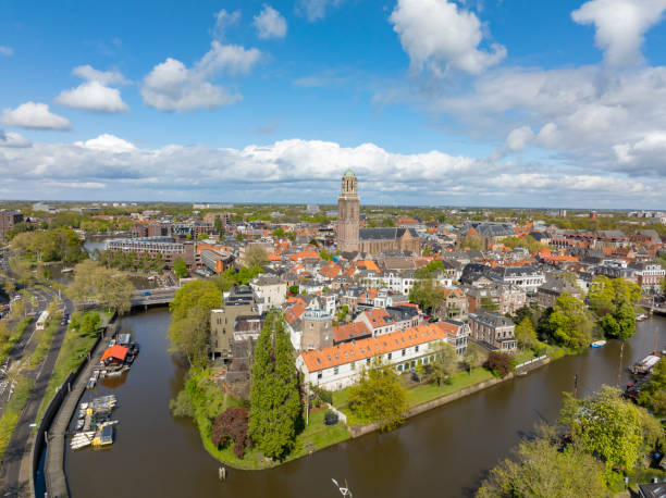 istock Zwolle dowtown district springtime aerial view 2201676395