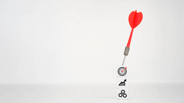 istock Target achievement with dart and icons. 2201677548