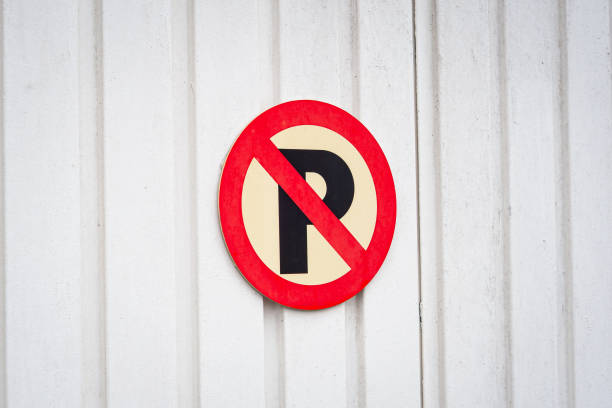 No Parking Sign on a Garage Door