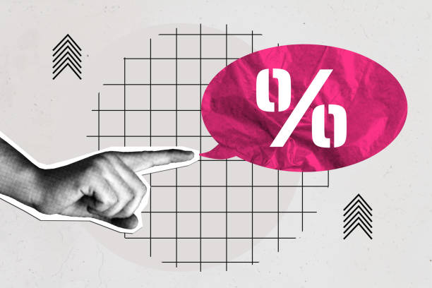 istock Composite art 3d creative image collage of hand point index finger percentage symbol bubble economy profit sale consumerism 2201684812