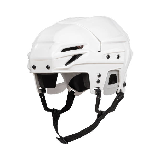 istock White plastic protective helmet for ice hockey on a white background without shadow 2201686549