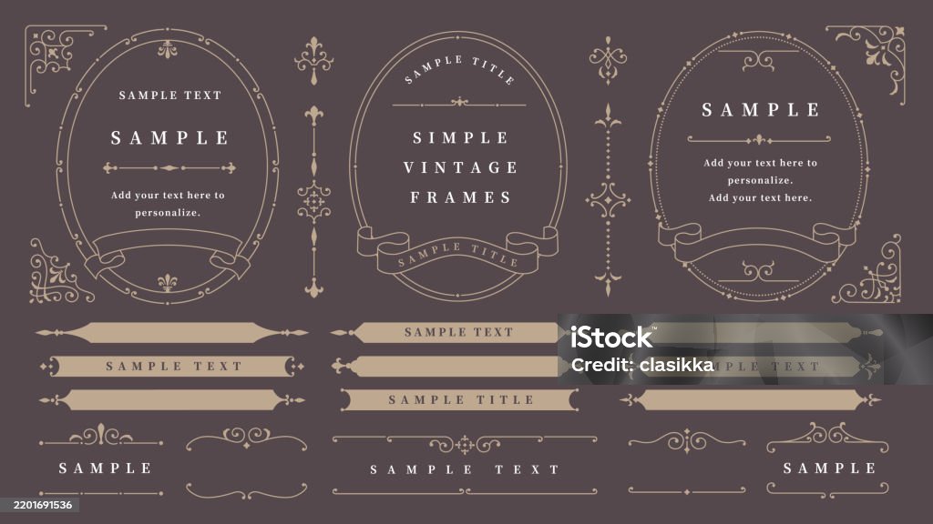 Vintage simple frame set, traditional classic designs Border - Frame stock vector Vintage simple frame set, traditional classic designs Border - Frame stock vector