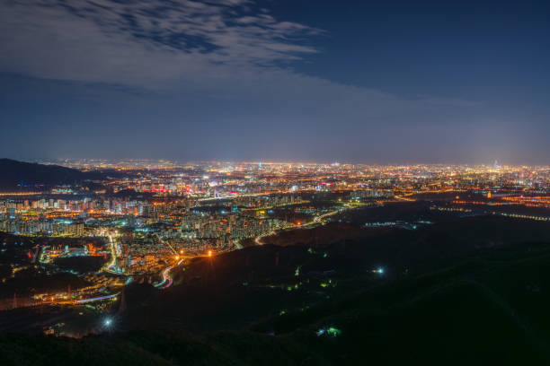 Beijing, China - September 5th 2024 - Overlooking Beijing at night from Western Hills