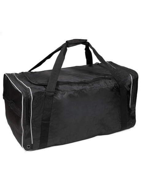 istock A black duffel bag featuring a handle, set against a plain white background Hockey Equipment Bag 2201699469
