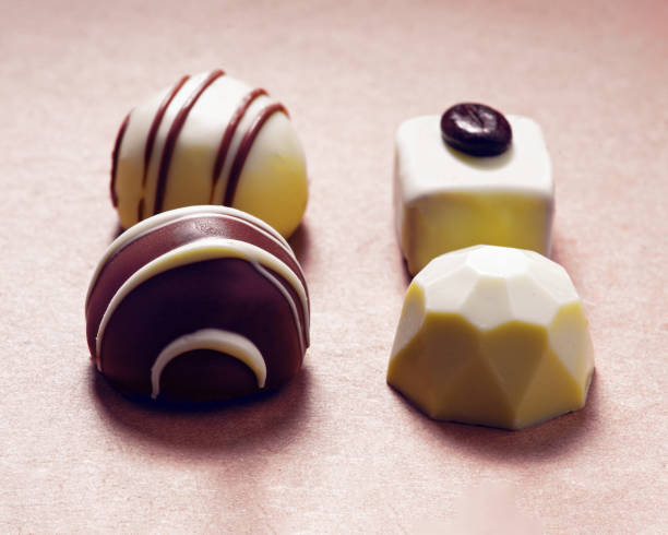 Two big peaces of precious white chocolate on a cut