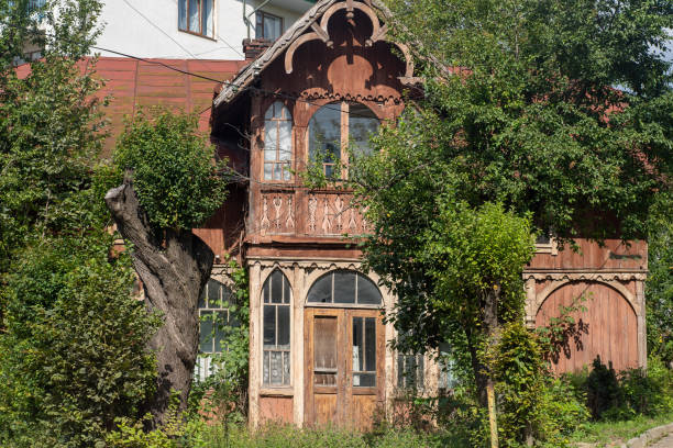 istock Old wooden house. Exterior facade. 2201699901
