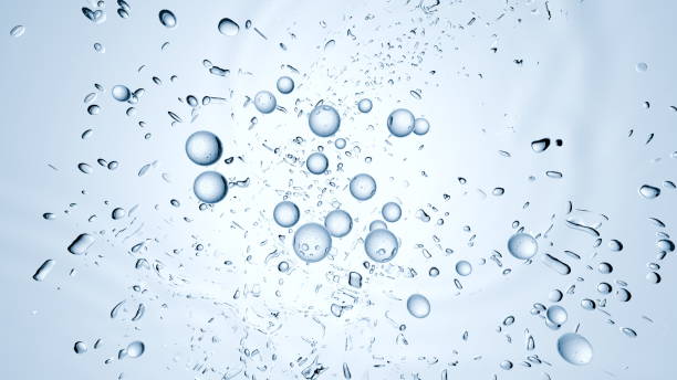 istock Water bubbles and droplets are suspended in a crystal-clear atmosphere, capturing light and creating a peaceful environment during daylight. tranquil setting invites calmness. 3d render 2201700721