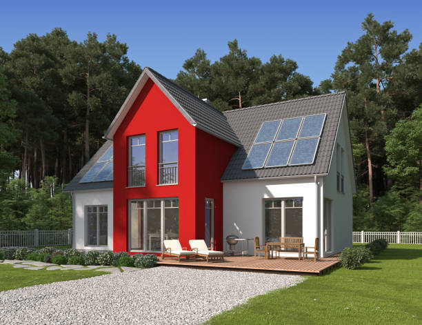 istock Modern house near the forest border during the day 2201700784