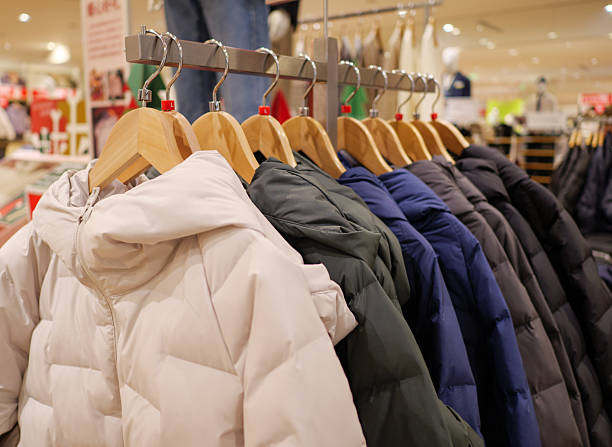 Color Down Jackets in Clothing Store
