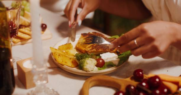 istock Guests eat at the festive table outdoors 2201711309
