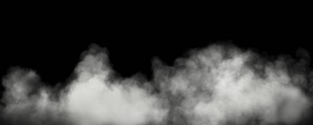 стокові фото, фото роялті-фрі та зображення на тему виріз димовий газ, що плаває на чорному тлі, 3d рендер - туман