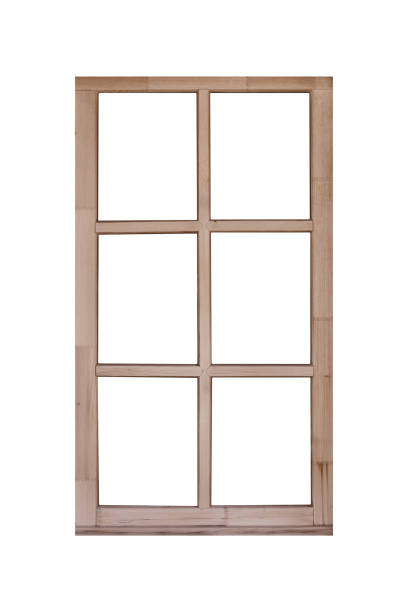 istock Modern wooden window wing divided into six isolated panes, featuring a sleek and minimal design, ideal for contemporary architecture and interior styling 2201714798