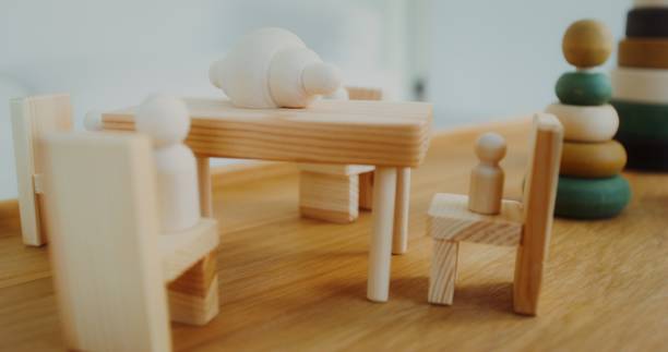 istock Wooden toys on the table 2201714843