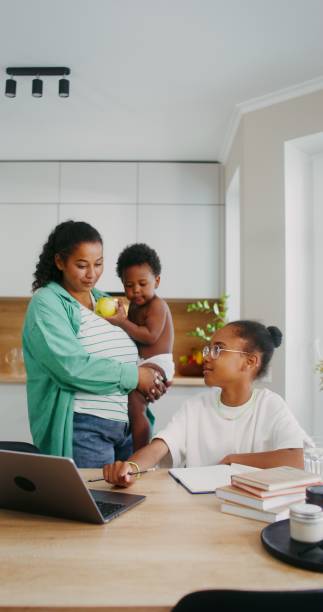 istock Mom helps her daughter do her homework 2201717331