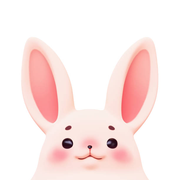 istock 3d render portrait of simple cute kawaii fluffy cartoon easter bunny. 2201718005