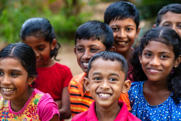 istock Group of happy kids, Sigiriya, Ceylon 2201725347