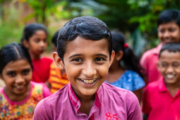 istock Group of happy kids, Sigiriya, Ceylon 2201726036