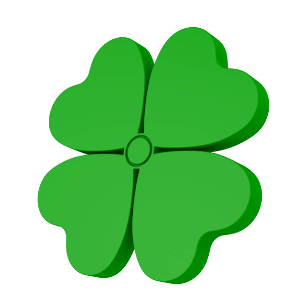 green clover on white background. Isolated 3d illustration