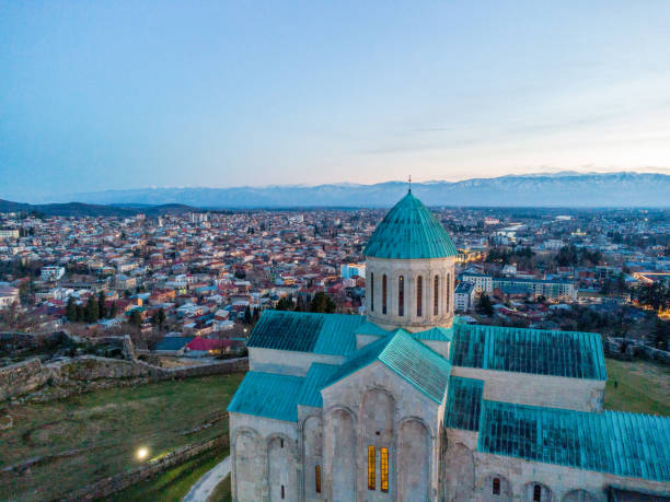 istock Bagrati Cathedral  in blue hour over Kutaisi city 2201734327