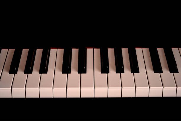 close-up of a piano keyboard fragment