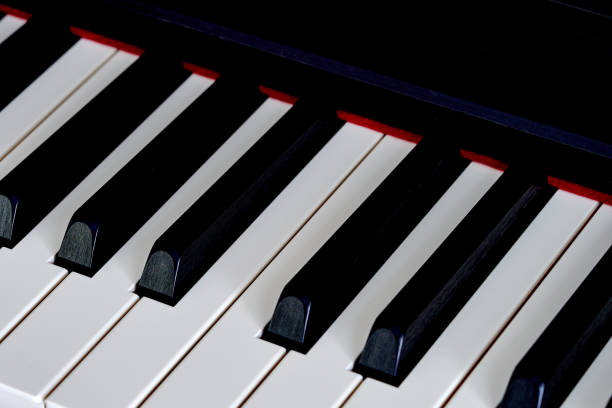 close-up of a piano keyboard fragment