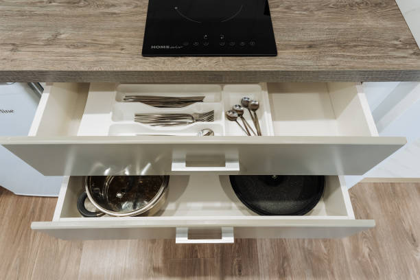 istock A kitchen drawer that is filled with a variety of kitchen utensils, pots, and pans, showcasing the essential tools for cooking and food preparation in the culinary space 2201737900