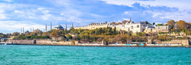 istock Istanbul historic Bosphorus coast architecture view from sea 2201750735
