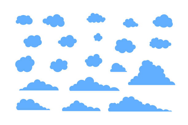 illustrations, cliparts, dessins animés et icônes de ensemble de nuages - nuage