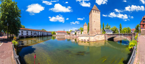 istock Strasbourg Barrage Vauban scenic river and towers view 2201751238