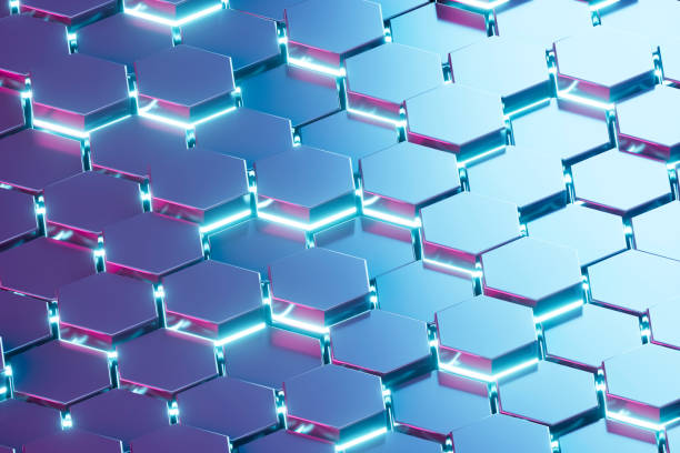 istock Abstract hexagon shapes futuristic technology background 2201751410