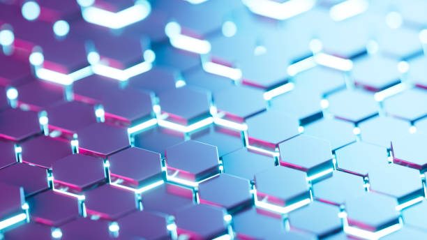 istock Abstract hexagon shapes futuristic technology background 2201751524