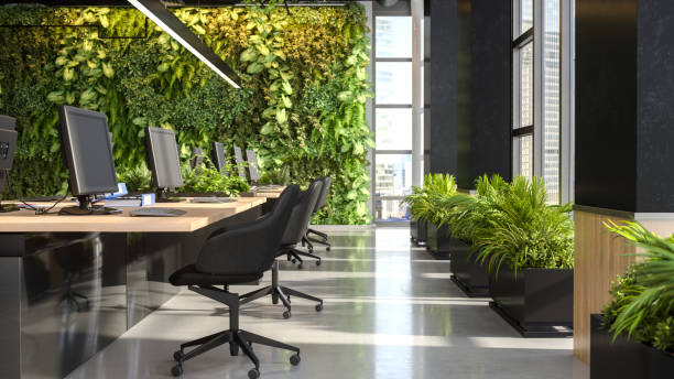 istock Industrial-Style Sustainable Office with Large Windows and Biophilic Design 2201754833