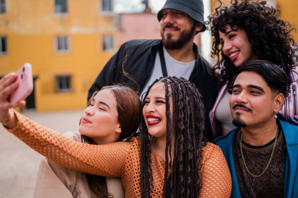 istock Young friends taking a selfie outdoors 2201761966