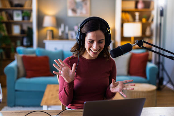 istock Woman working remotely in home office, at workplace with computer 2201764225