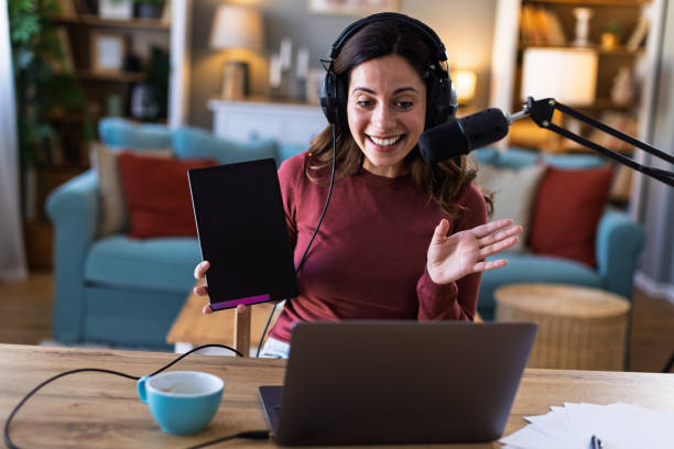 istock Woman working remotely in home office, at workplace with computer 2201764424