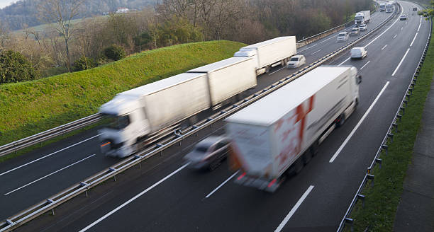 istock Truck traffic on a highway in the Basque Country. 2201764499