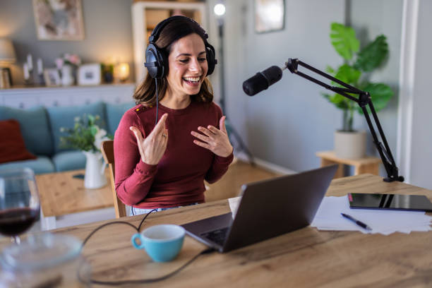 istock Woman working remotely in home office, at workplace with computer 2201764826