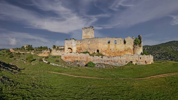 istock Ancient Templar castle ruins in Ucero, Spain, under a dramatic sky 2201772236