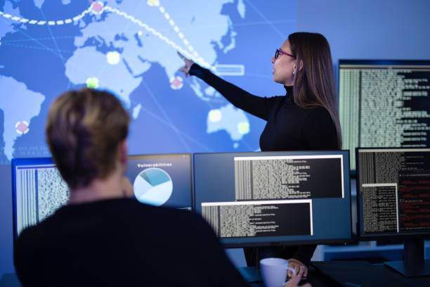 istock Professional cyber security team working to prevent security threats, find vulnerability and solve incidents 2201772246